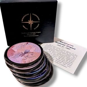 Vintage 1997 Washington National Airport Coasters Set Collectible